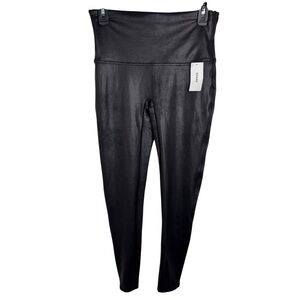SPANX Black Faux Leather Leggings size XL NWT